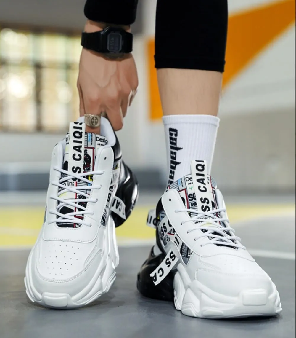 𝐌𝐞𝐧'𝐬 𝐖𝐚𝐥𝐤𝐢𝐧𝐠 𝐒𝐡𝐨𝐞𝐬 Chunky Sneakers Casual Trainers Fashion Workout Gym Tennis Shoes Trendy Youth Student Thick Sole for Men