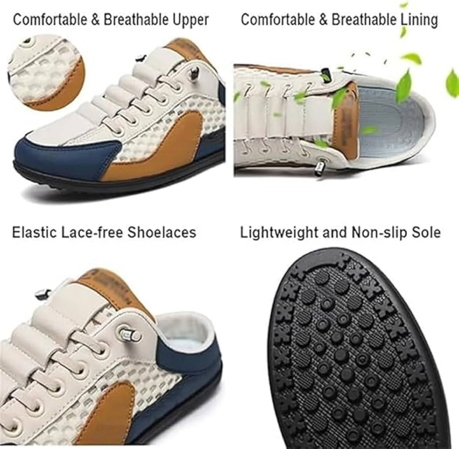 2025 New Men Slippers Casual Sports Shoes Low Top Baotou Half Drag Sneakers for Men, Fashionable Mens Slip On Shoes for Spring Summer
