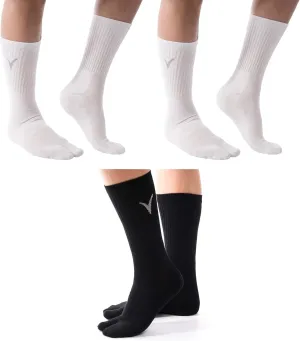 3 Pairs Thick Flip-Flop Big Toe Socks Crew or Ankle Size: Women 9-12 Men 8-11