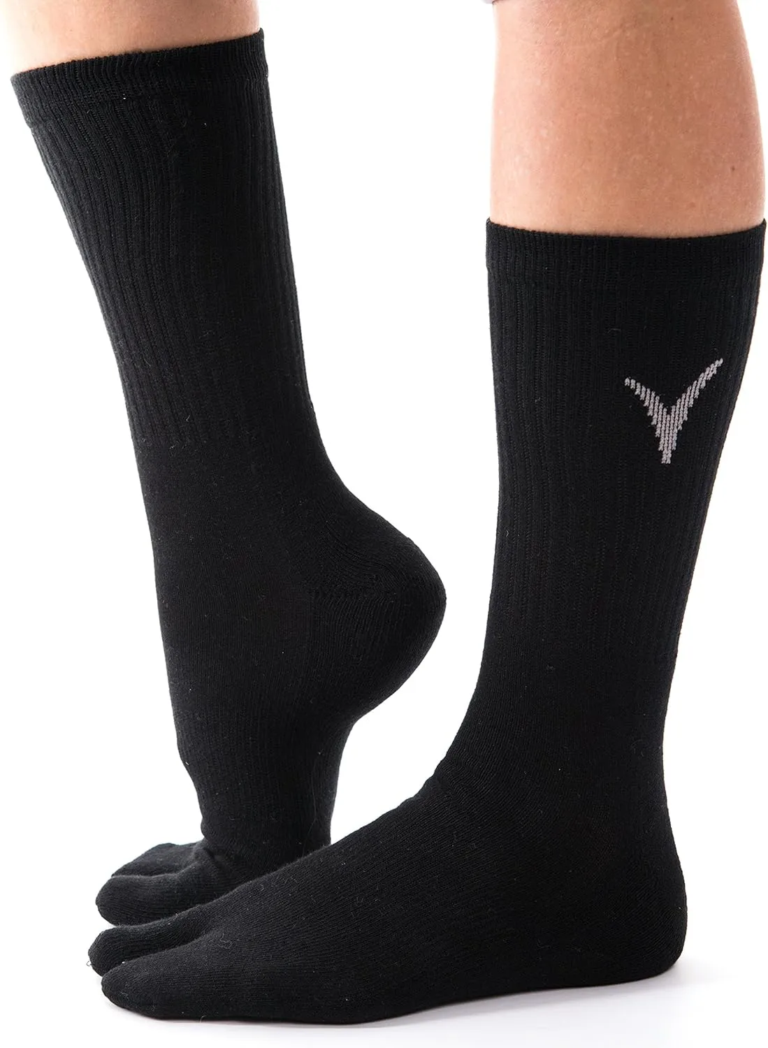 3 Pairs Thick Flip-Flop Big Toe Socks Crew or Ankle Size: Women 9-12 Men 8-11