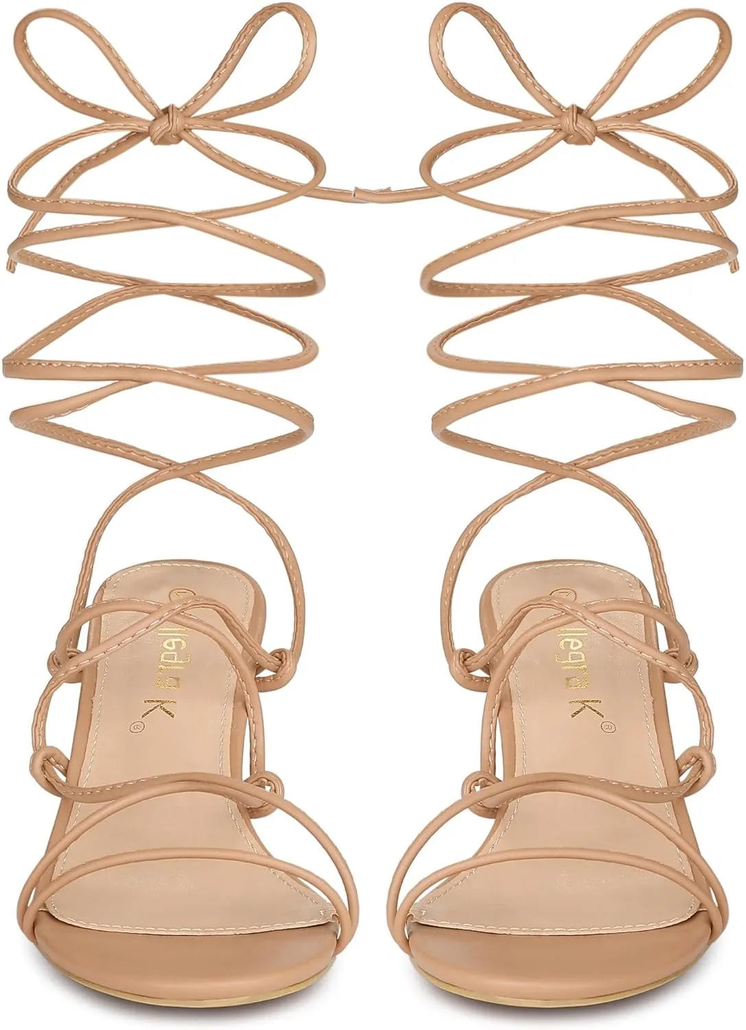 Allegra K Women's Lace Up Open Toe Strappy Stiletto Heels Sandals