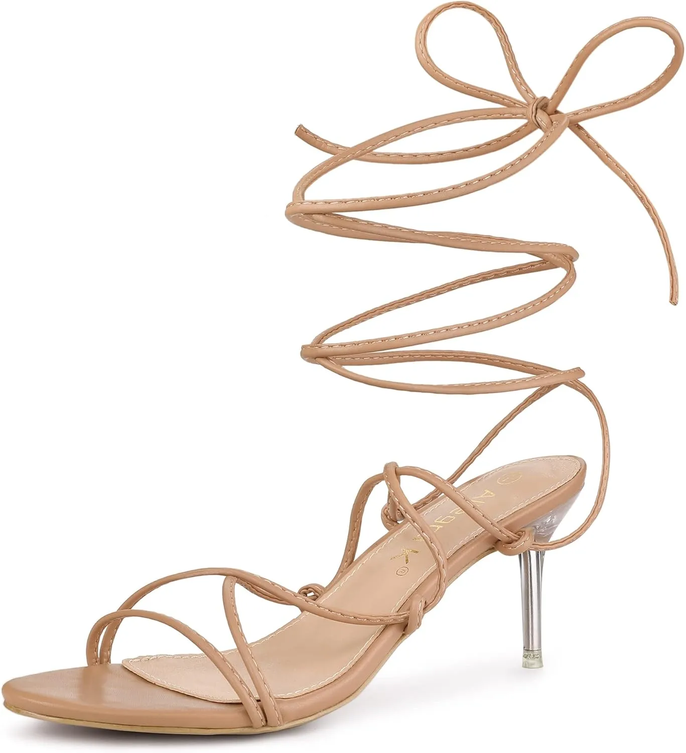 Allegra K Women's Lace Up Open Toe Strappy Stiletto Heels Sandals