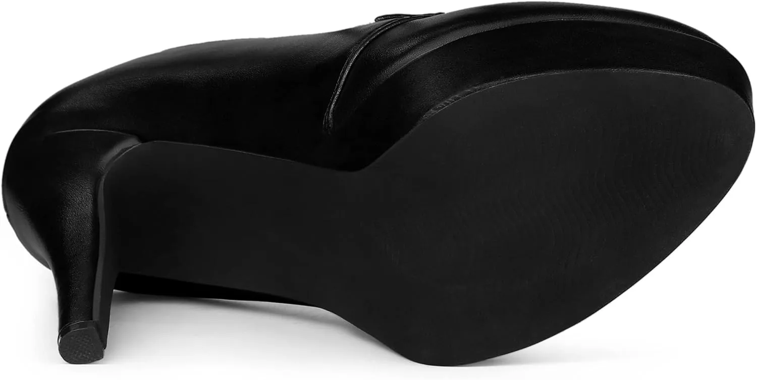 Allegra K Women's Platform Lace Up Round Toe Stiletto High Heel Ankle Booties