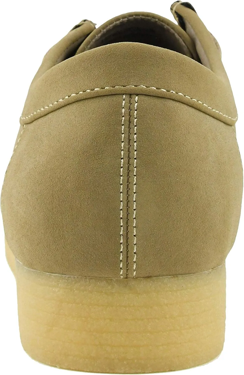Amali Original Jason2 Low Chukka Boots for Men - Men's Low Top Casual Chukka Boots - Manmade Suede - Lace Up Crepe Rubber Sole - Moc Toe