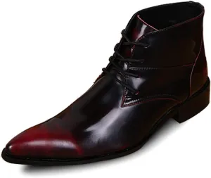 Ankle Boots For Men Lace Up Pointed Ankle Boots for Men Business Party Show Club For Office The First Layer Of Cowhide Genuine Pure Leather