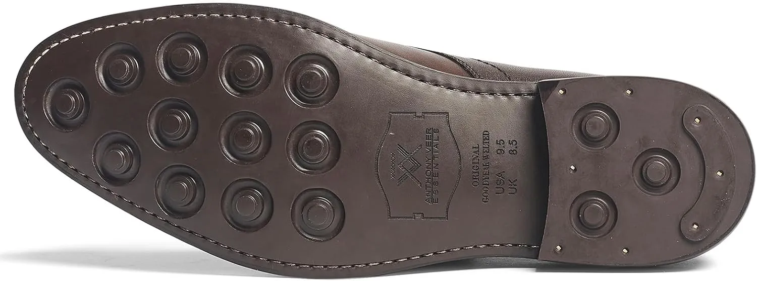 Anthony Veer Wilson Chukka Boots for Men | Pull-up Dress Boot | Goodyear Welt Construction | Durable Rubber Outsole & Cushioned Footbed | Full Grain Calfskin Leather/Suede Upper