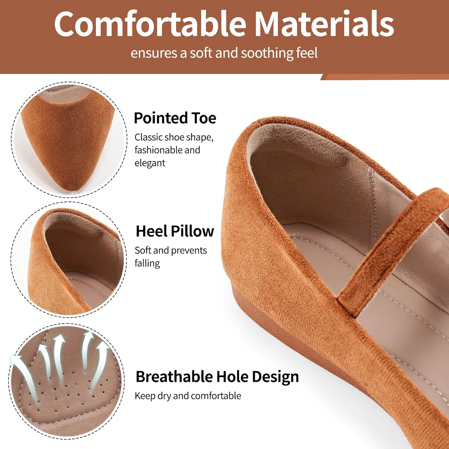 Aomigoct Ballet Flats Shoes for Women: Dressy Comfortable Wedding Flat - Ladies Dress Casual Walking Shoe