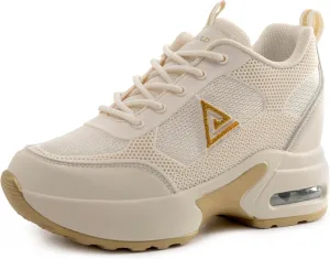 AONEGOLD Women's Wedge Sneakers Inner Heightening Walking Shoes Fashion Breathable Lightweight Air Cushion Casual Sneakers