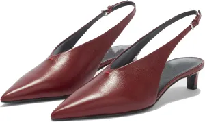 Arqa Kitten Heels Pumps for Women Closed Pointed Toe Slingback 1.18 in Heels with Buckle Dress Shoes for Dating Party Working