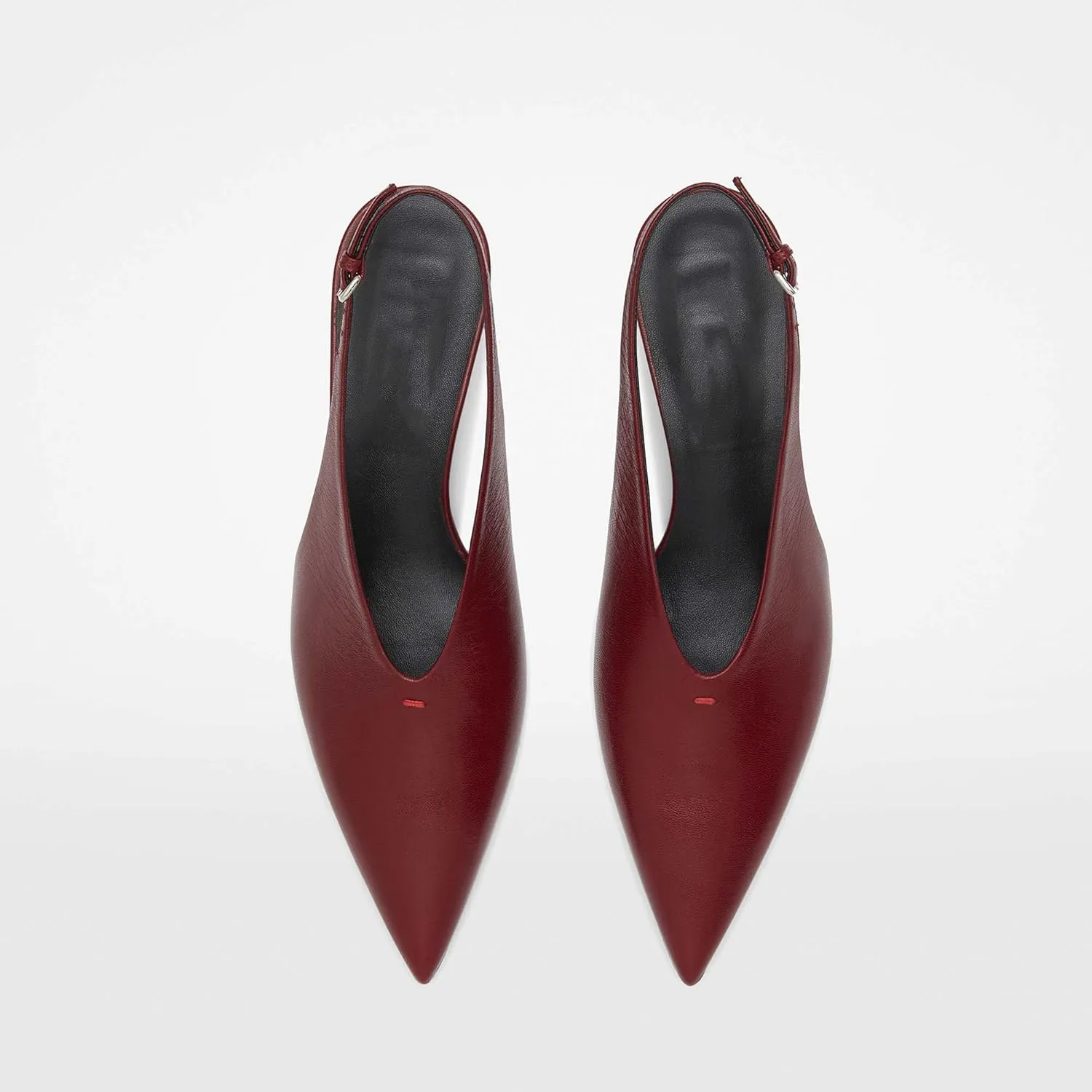 Arqa Kitten Heels Pumps for Women Closed Pointed Toe Slingback 1.18 in Heels with Buckle Dress Shoes for Dating Party Working