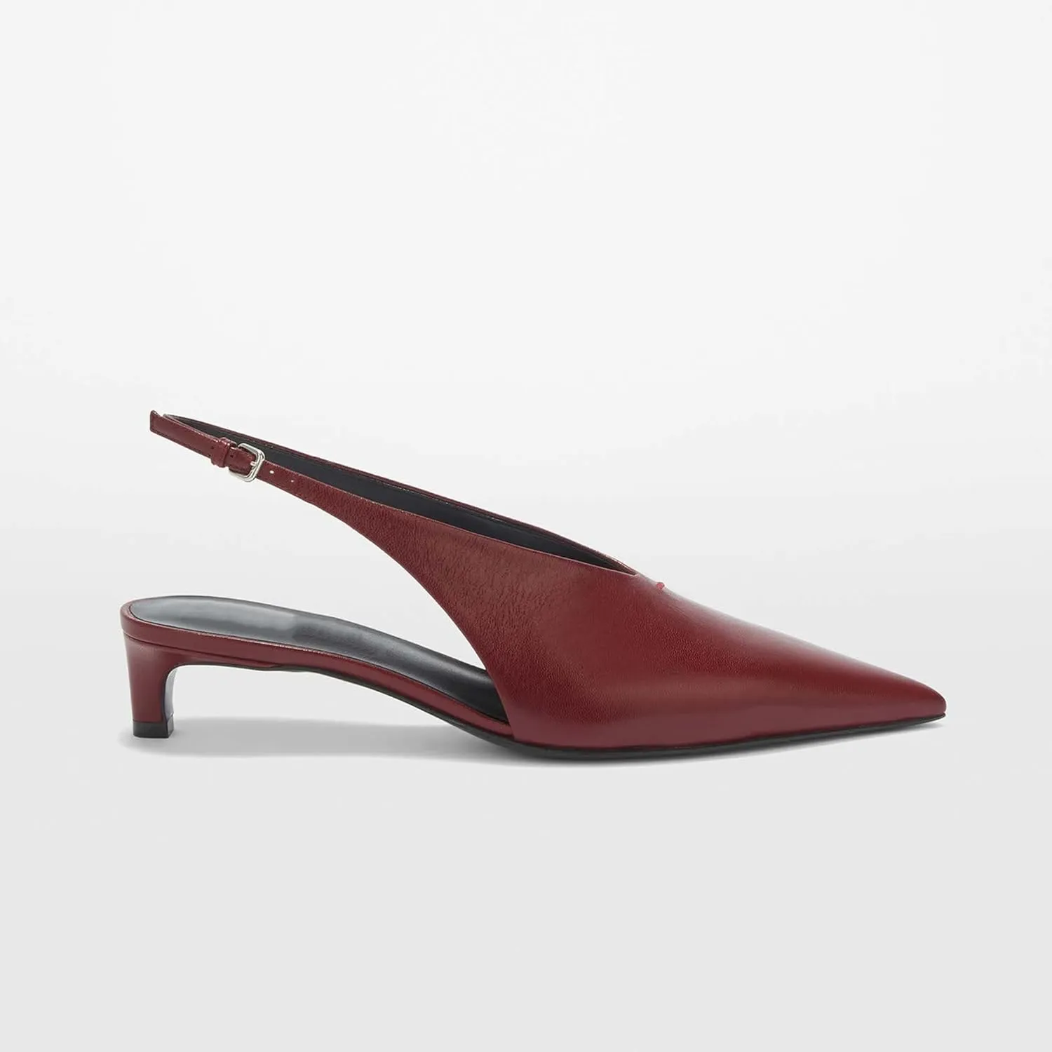 Arqa Kitten Heels Pumps for Women Closed Pointed Toe Slingback 1.18 in Heels with Buckle Dress Shoes for Dating Party Working
