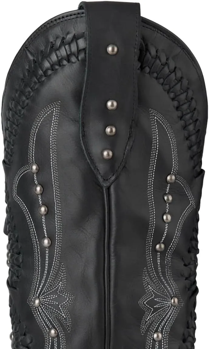 Atuelang Rivet Cowboy Boots for Women Knee High Western Cowgirl Boots
