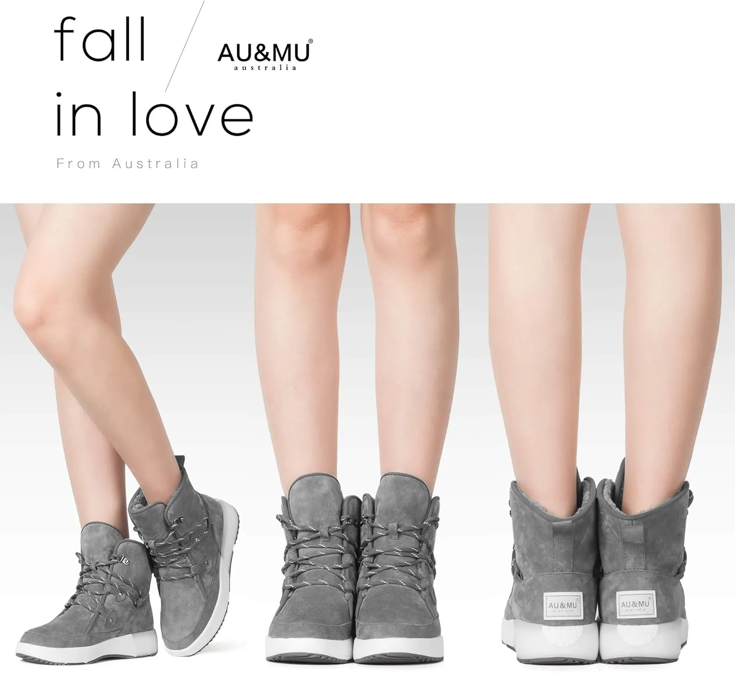 AUMU Taurus Leather Metal Buckle Brass Eyelets Suede Upper Laces Winter Snow Boots…