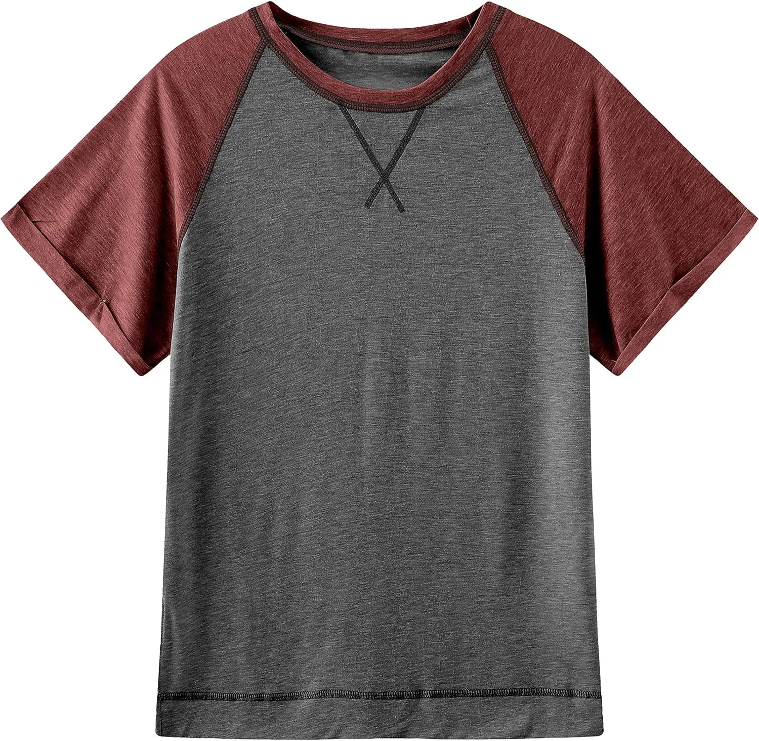 ayreus Women's Casual Short Sleeve T Shirts Crewneck Raglan Tees Side Split Summer Tunic Tops