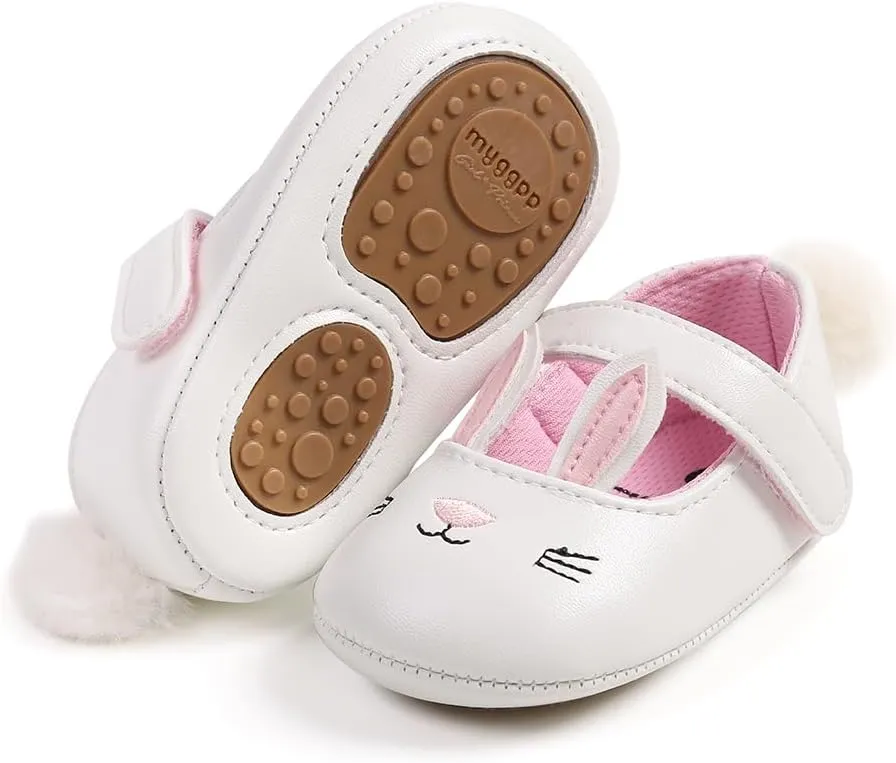 Baby Girls Mary Jane Flats with Bowknot Floral Princess Wedding Dress Shoes Soft Newborn Infant Crib First Walkers Prewalker