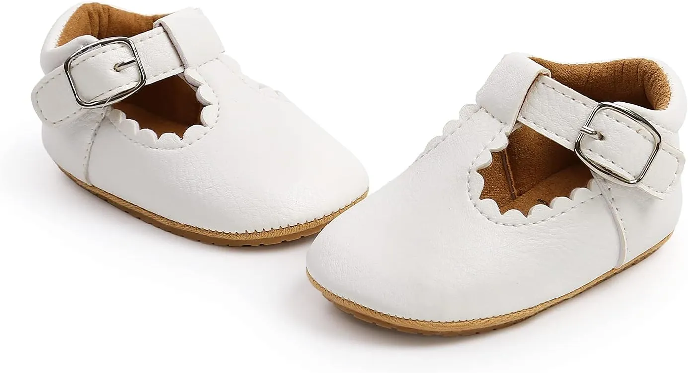 Baby Girls Mary Jane Flats with Bowknot Floral Princess Wedding Dress Shoes Soft Newborn Infant Crib First Walkers Prewalker