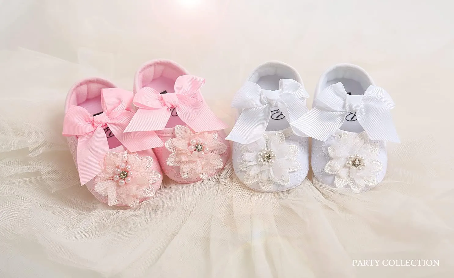 Baby Girls Mary Jane Flats with Bowknot Floral Princess Wedding Dress Shoes Soft Newborn Infant Crib First Walkers Prewalker