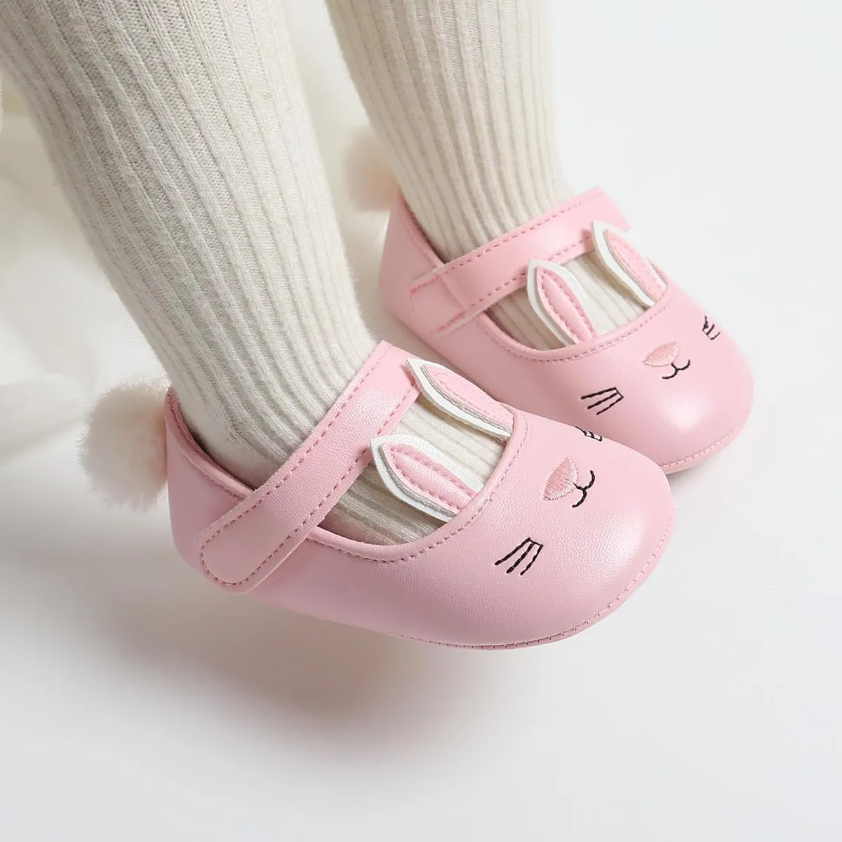Baby Girls Mary Jane Flats with Bowknot Floral Princess Wedding Dress Shoes Soft Newborn Infant Crib First Walkers Prewalker