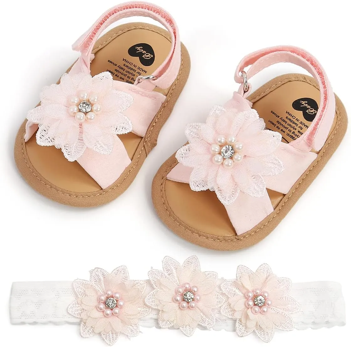 Baby Girls Mary Jane Flats with Bowknot Floral Princess Wedding Dress Shoes Soft Newborn Infant Crib First Walkers Prewalker