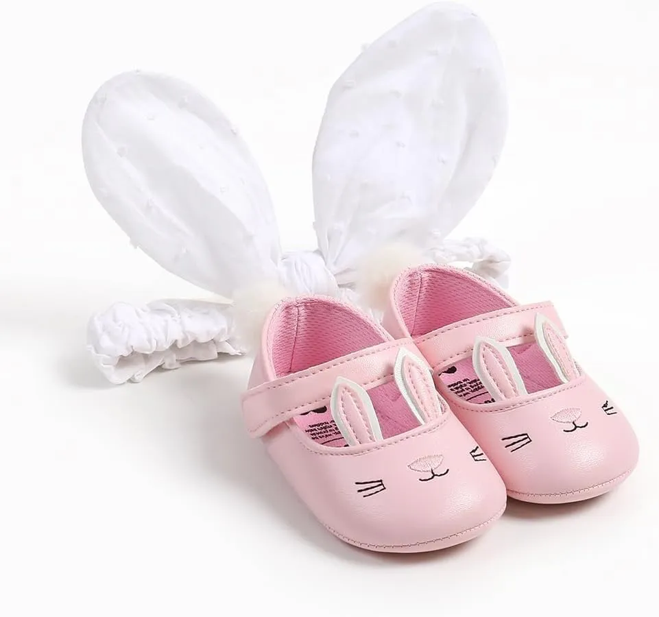 Baby Girls Mary Jane Flats with Bowknot Flowers Soft Newborn Infant First Walkers Crib Shoes Wedding Party Christmas Dress Shoes