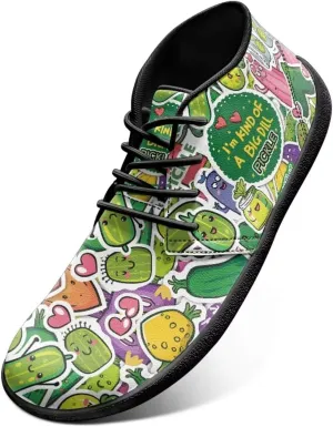 Barefoot Sneakers Mushroom Lace Up Shoes for Women Trendy Fruit Wide Minimalist Shoe Comfortable Running Walking Shoe