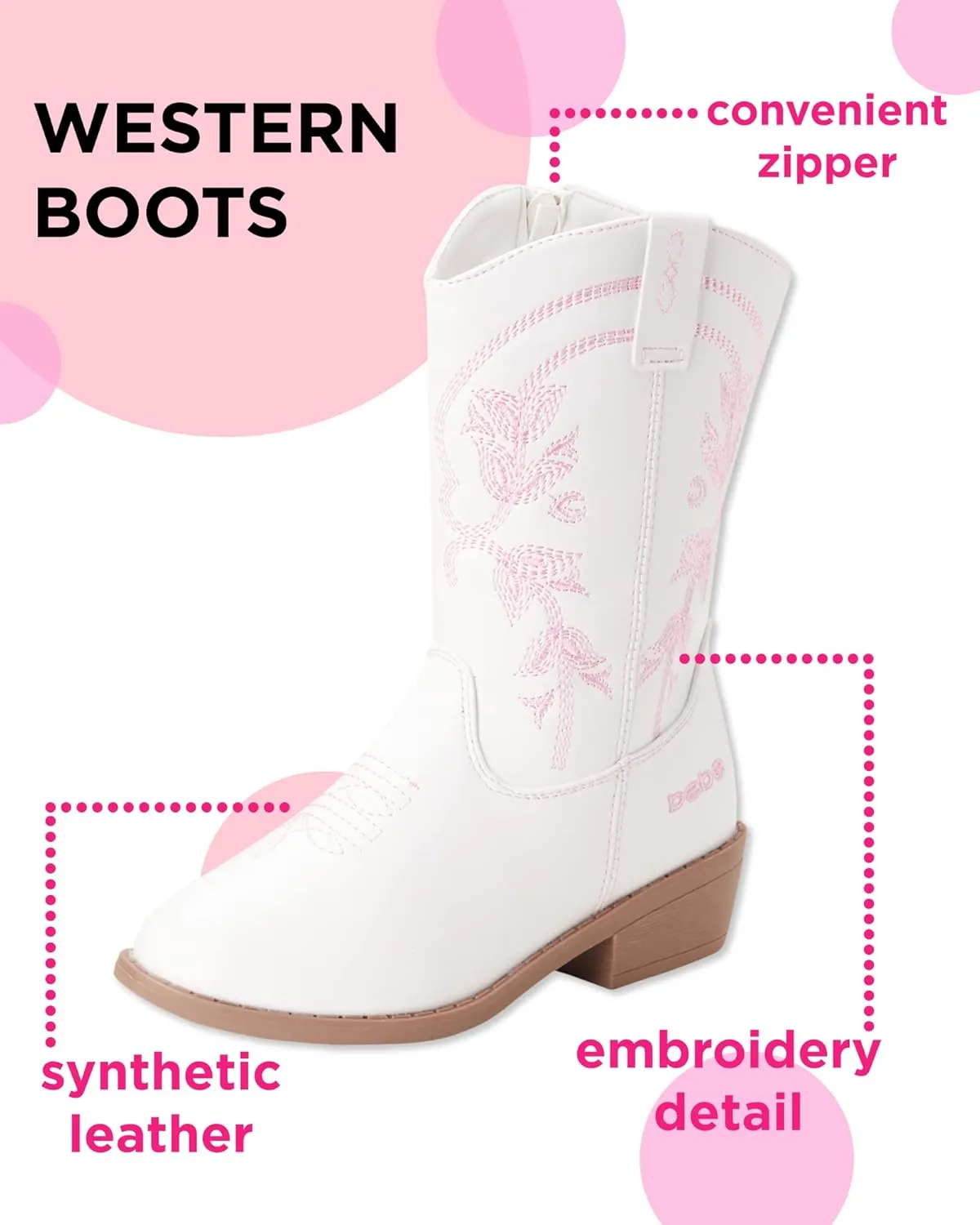 bebe Girls' Cowboy Boots - Classic Western Country Cowgirl Boots - Mid Calf Riding Shoes for Toddlers Little and Big Girls