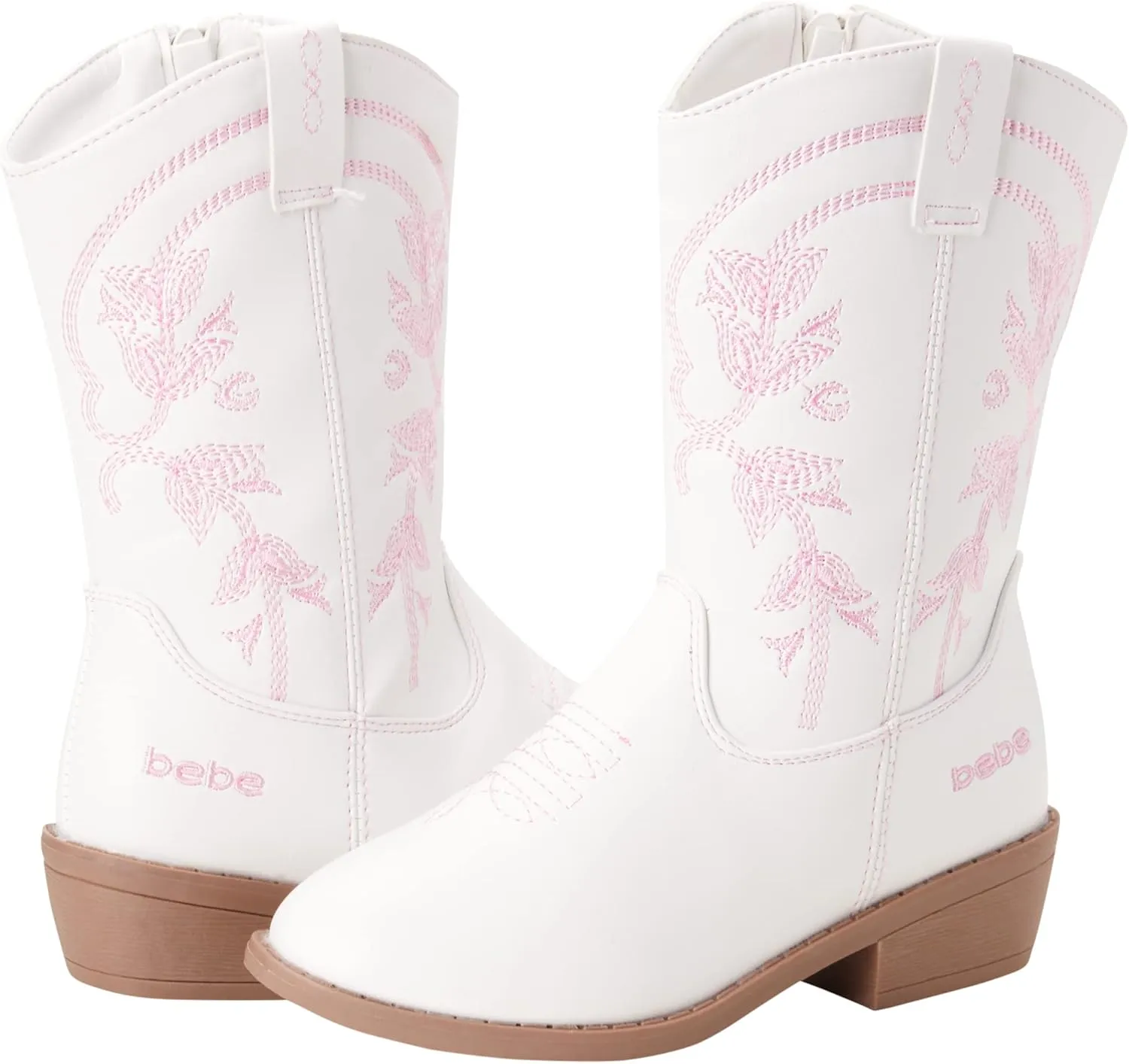 bebe Girls' Cowboy Boots - Classic Western Country Cowgirl Boots - Mid Calf Riding Shoes for Toddlers Little and Big Girls