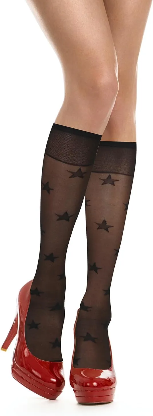 Benefeet Sox Womens Girls Sheer Knee High Socks Black White Mesh Fishnet Lace Stockings Nylon Kawaii Lolita Socks