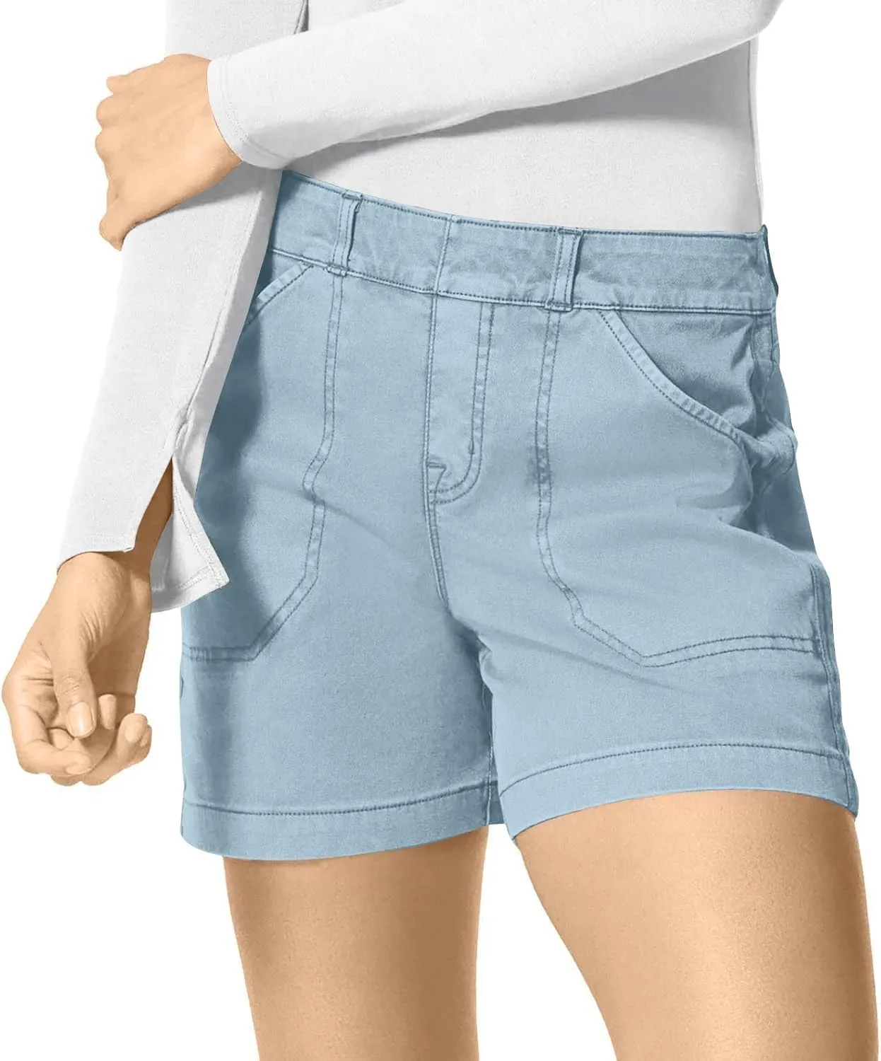 Bermuda Shorts for Women Trendy 2025 Casual Summer High Waisted Chino Shorts Straight Leg Hiking Vacation Outfits