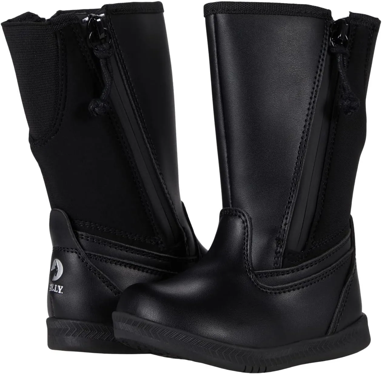 BILLY Footwear Kids Rain for Toddlers - Dual Zipper, Closed and Raised Round Toe, Water Resistant High Boots