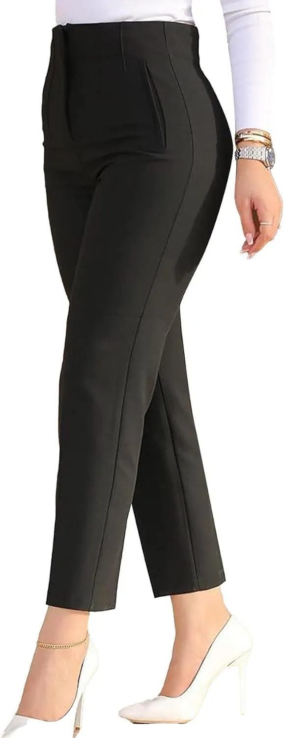 BIRW Womens High Waisted Pants 2025 Trendy Skinny Business Work Casual Pencil Trousers with Pockets