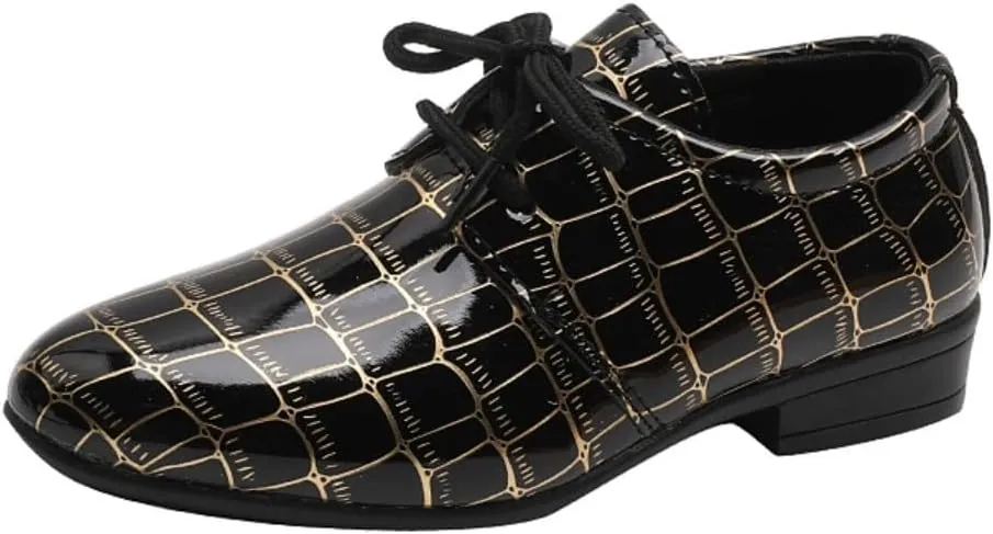 Boys Girls Classic Wingtip Oxford Dress Shoes Wedding Church School Uniform Loafer Flats for Toddlers, Little Kids,Big Kids
