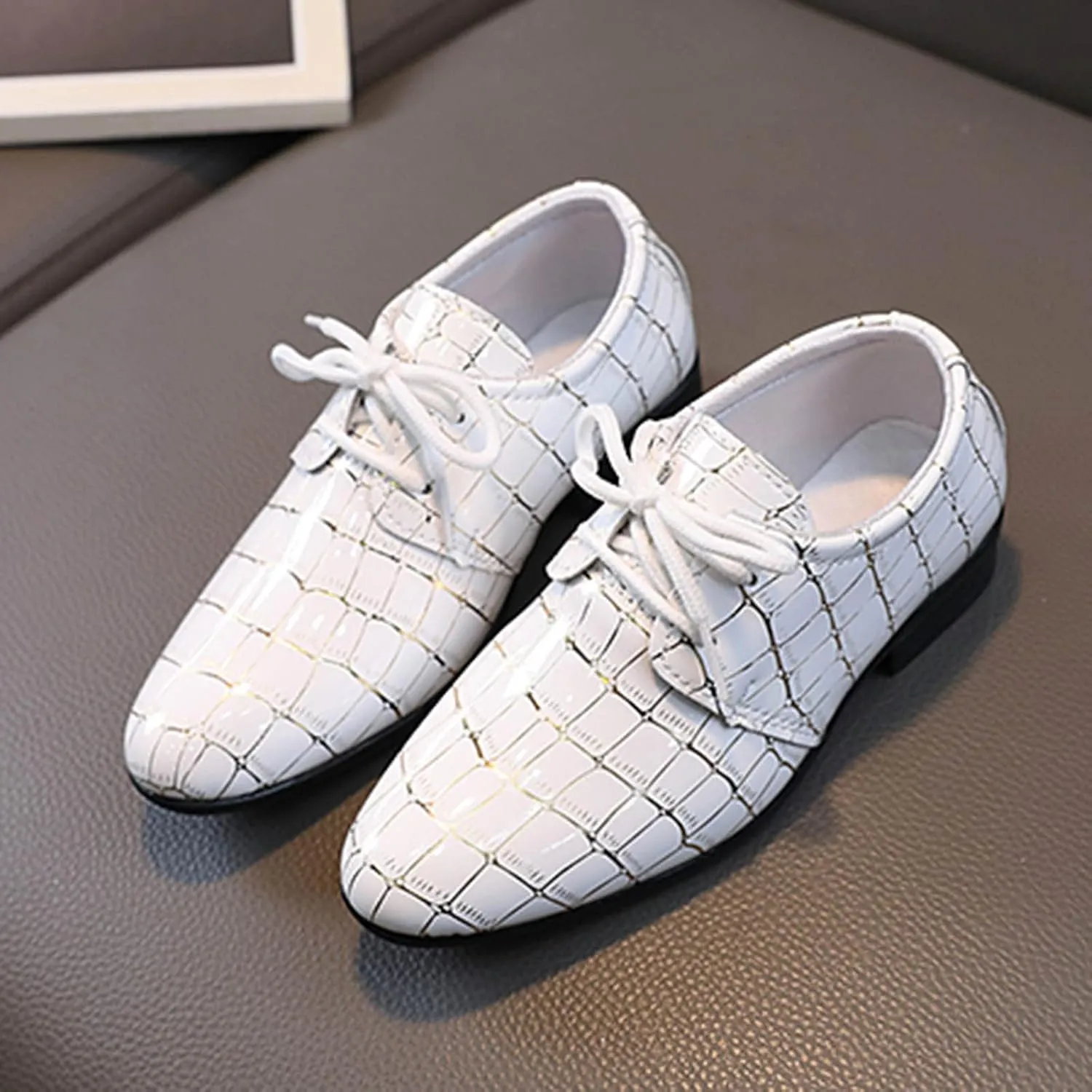Boys Pointed Toe Dress Shoes Boy’s Dress Oxford Formal Shoes Toddler Lace Up Loafer Wedding Shoes Boys Leather Shoes