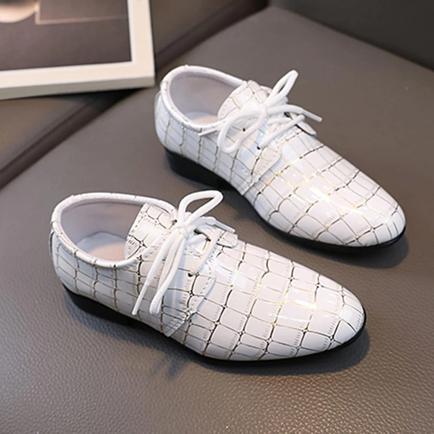Boys Pointed Toe Dress Shoes Boy’s Dress Oxford Formal Shoes Toddler Lace Up Loafer Wedding Shoes Boys Leather Shoes