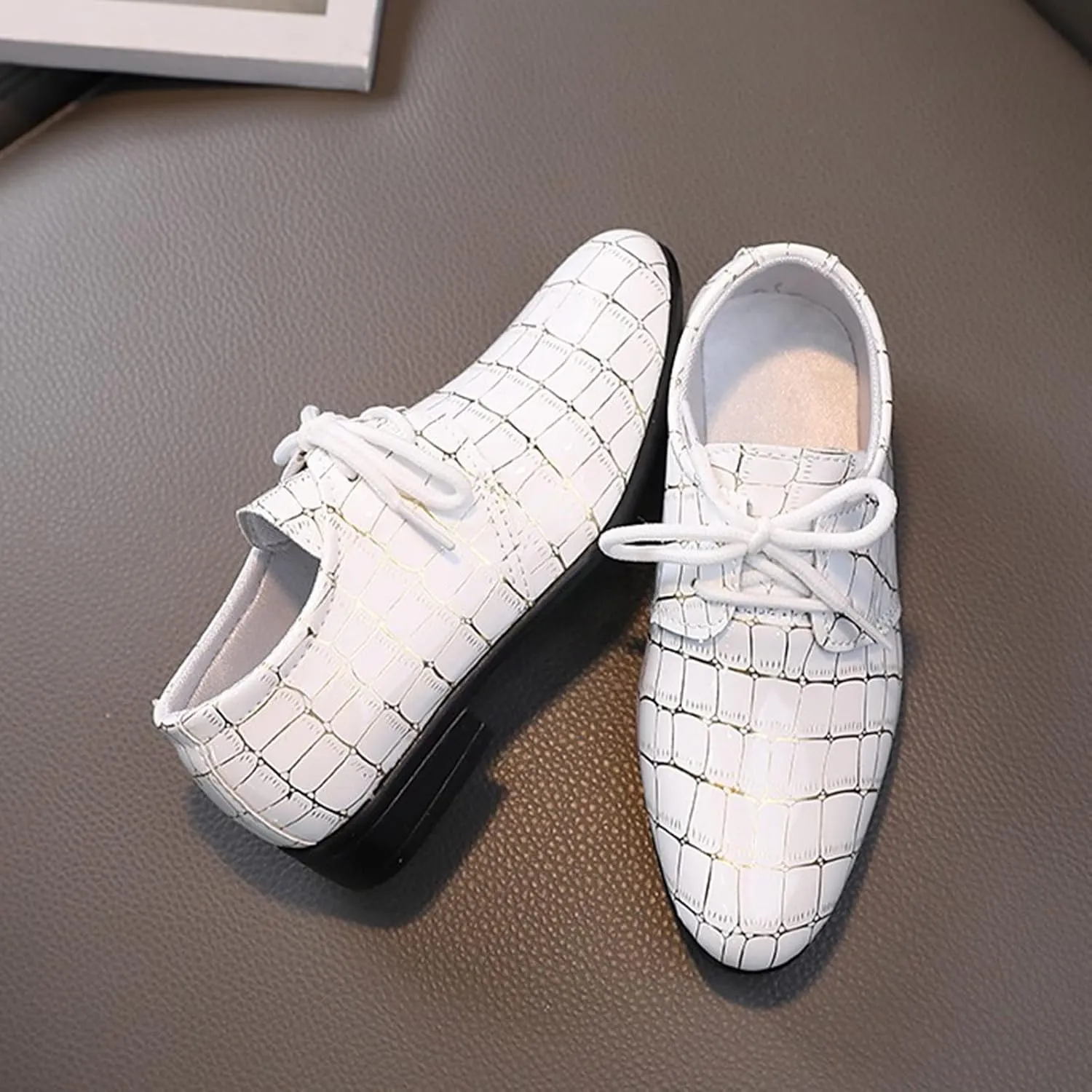 Boys Pointed Toe Dress Shoes Boy’s Dress Oxford Formal Shoes Toddler Lace Up Loafer Wedding Shoes Boys Leather Shoes