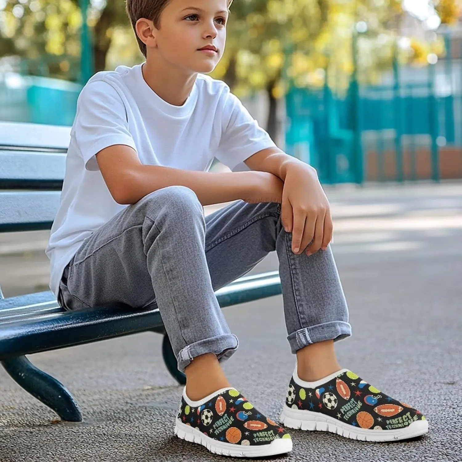 Boys Tennis Shoes Cute Slip On Sneakers for Little Kids Running Shoes