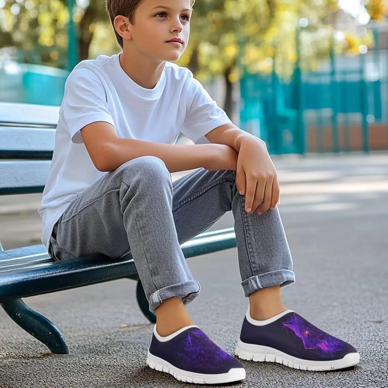 Boys Tennis Shoes Cute Slip On Sneakers for Little Kids Running Shoes