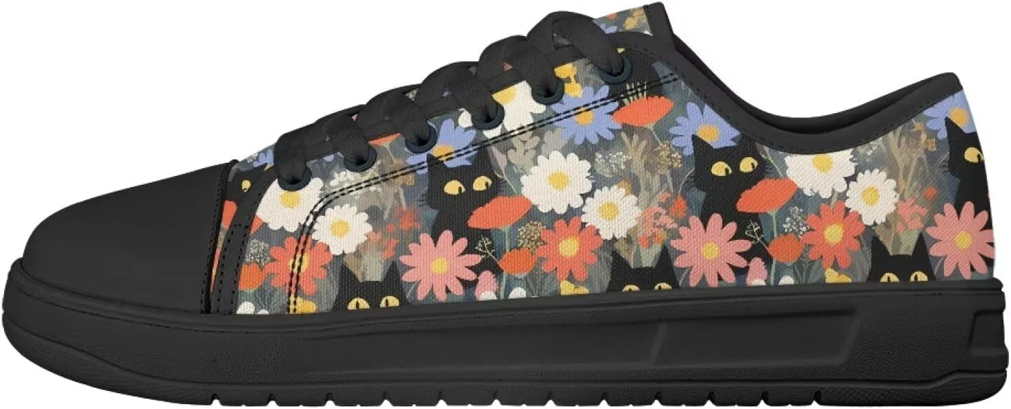 Canvas Shoes for Women Low Top Casual White Black Sneakers Womens Lace Up Fashion Comfortable Walking Shoes