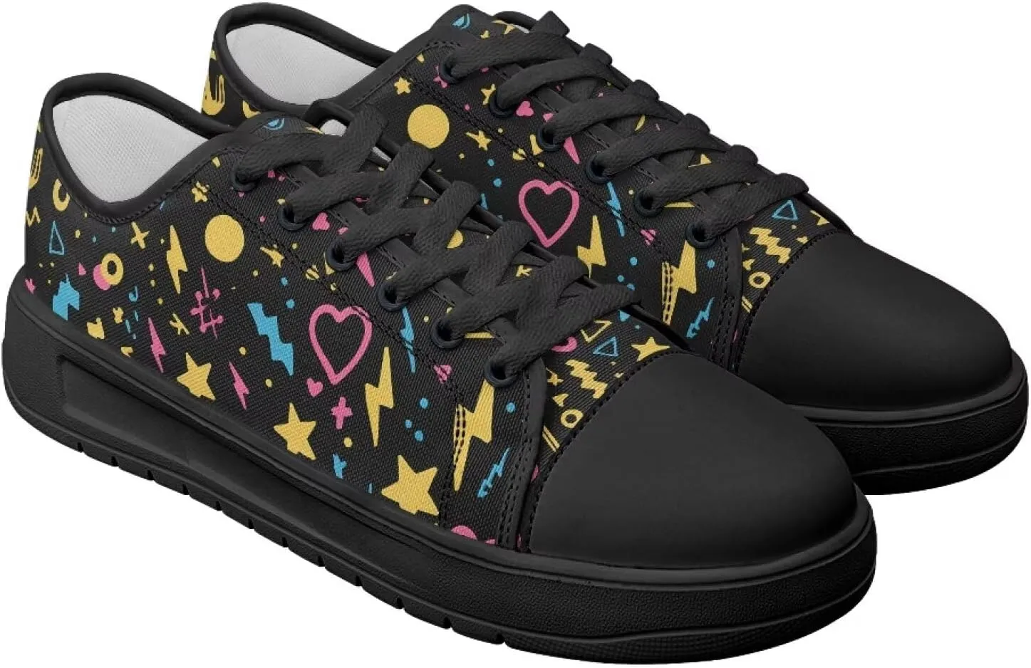 Canvas Shoes for Women Low Top Casual White Black Sneakers Womens Lace Up Fashion Comfortable Walking Shoes