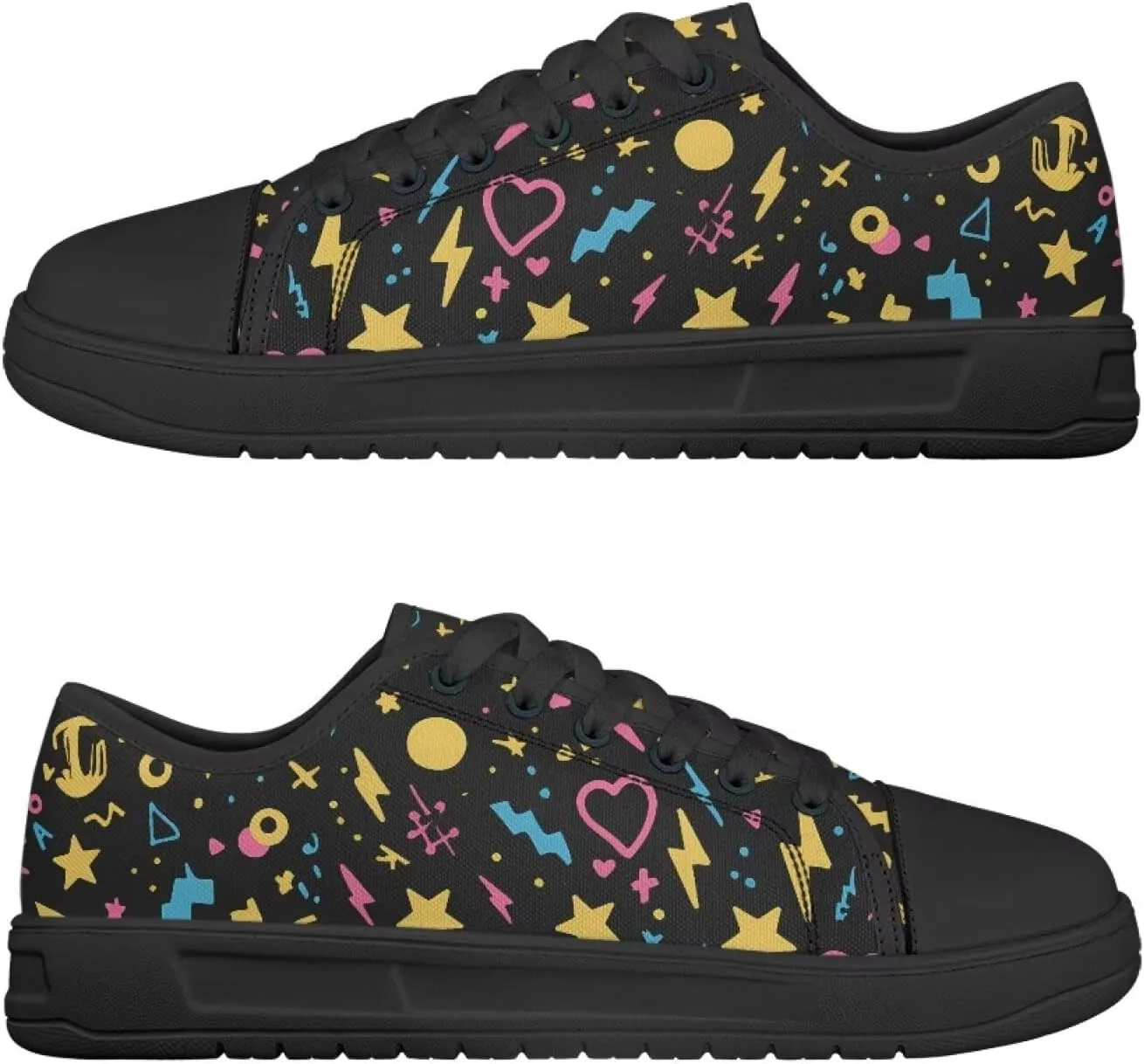 Canvas Shoes for Women Low Top Casual White Black Sneakers Womens Lace Up Fashion Comfortable Walking Shoes