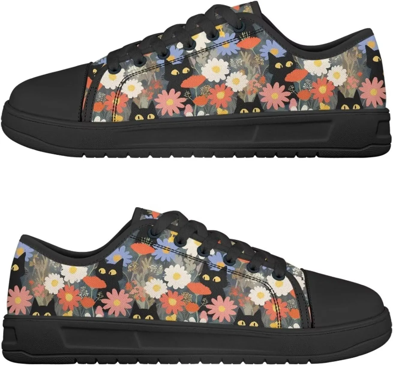 Canvas Shoes for Women Low Top Casual White Black Sneakers Womens Lace Up Fashion Comfortable Walking Shoes