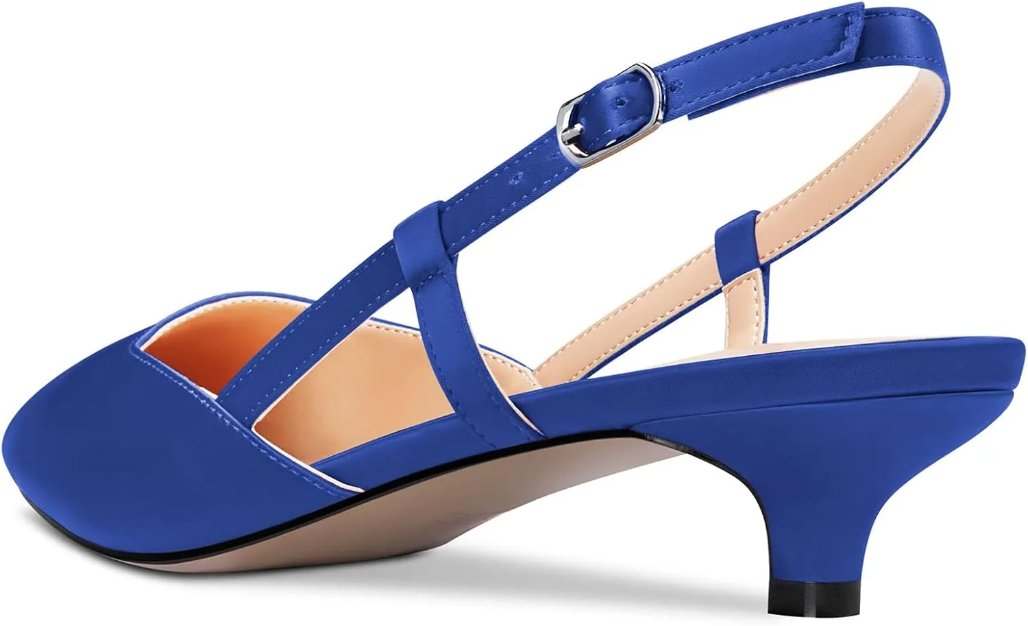 Castamere Low Kitten Heel Pointed Toe Pumps Women Slingback Slip-on Sandals Wedding Office Party Dress 1.4 Inches Heels