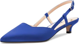 Castamere Low Kitten Heel Pointed Toe Pumps Women Slingback Slip-on Sandals Wedding Office Party Dress 1.4 Inches Heels