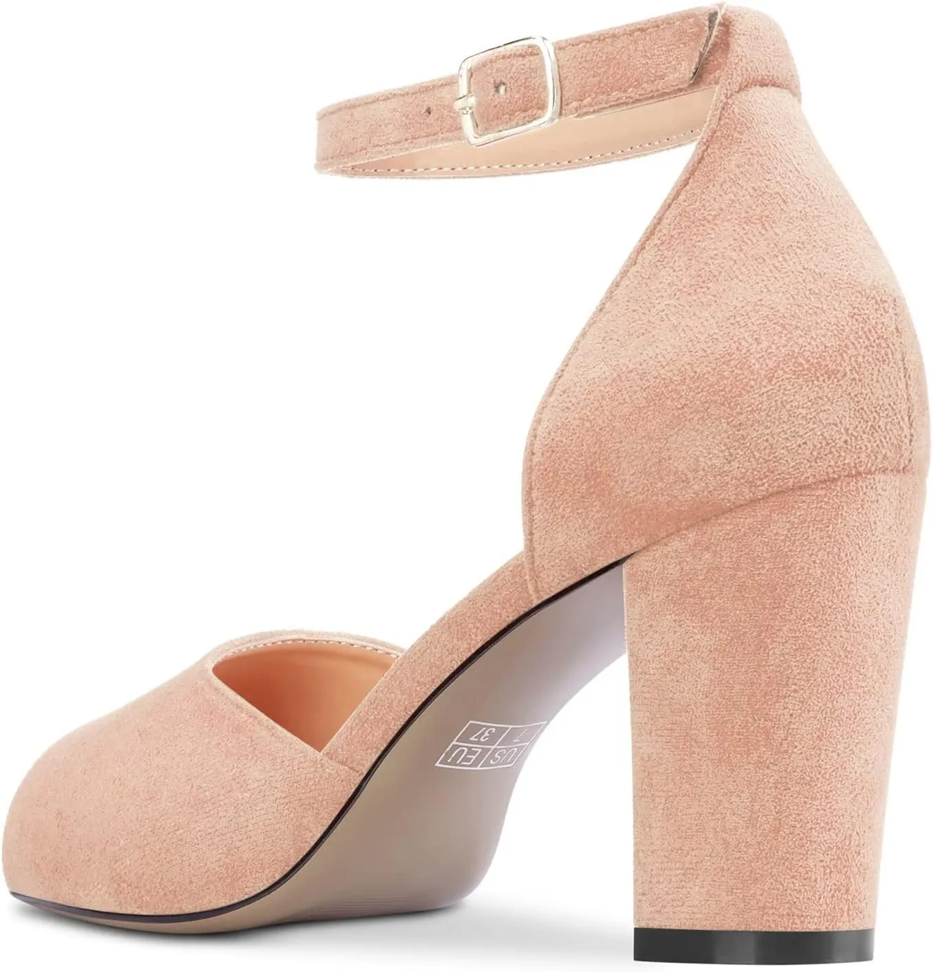 Castamere Women Chunky Block High Heel Peep Open Toe Sandals Ankle Strap Wedding Cute 3.2 Inches Heels