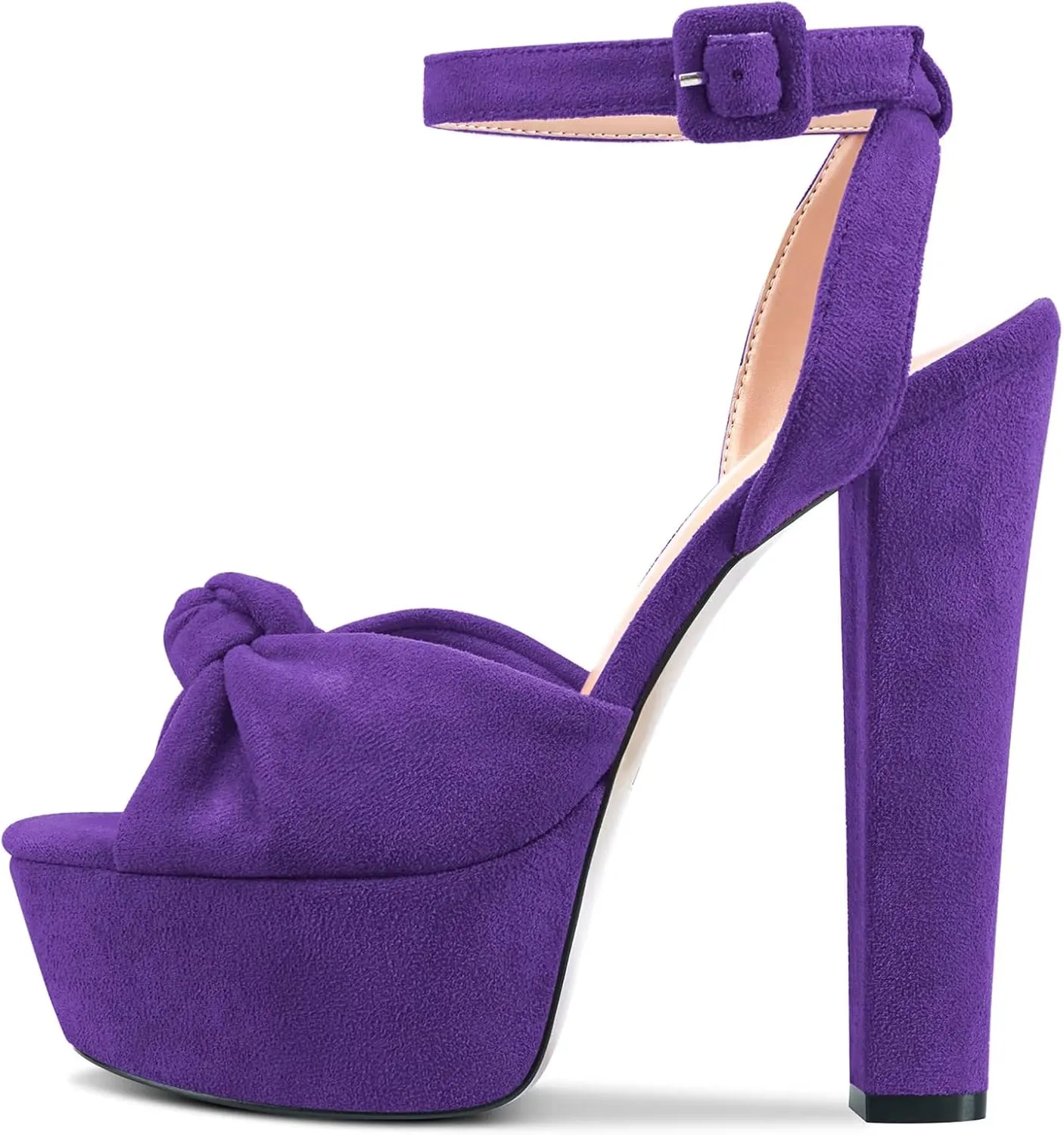 Castamere Women High Chunky Block Platform Heel Peep Open Toe Ankle Strap Bow-knot Sandals