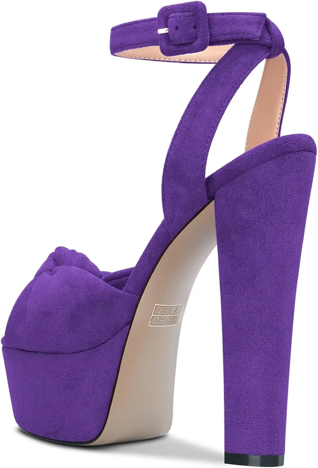 Castamere Women High Chunky Block Platform Heel Peep Open Toe Ankle Strap Bow-knot Sandals