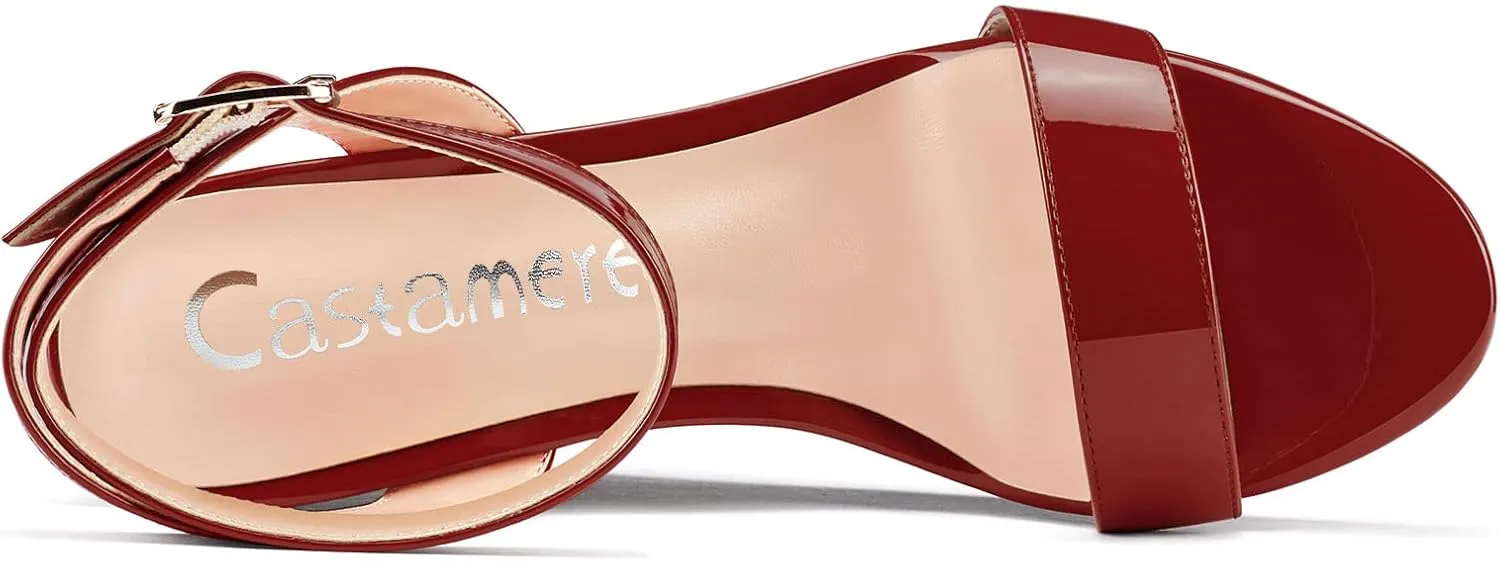 Castamere Women High Wedge Platform Heel Peep Open Toe Sandals Ankle Strap Clear Wedding Classic 3.9 Inches Heels