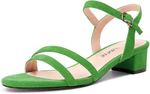 Castamere Womens Low Chunky Block Kitten Heel Open Toe Ankle Strap Slingback Sandals Gladiator Prom Dress 1.2 Inches Heels