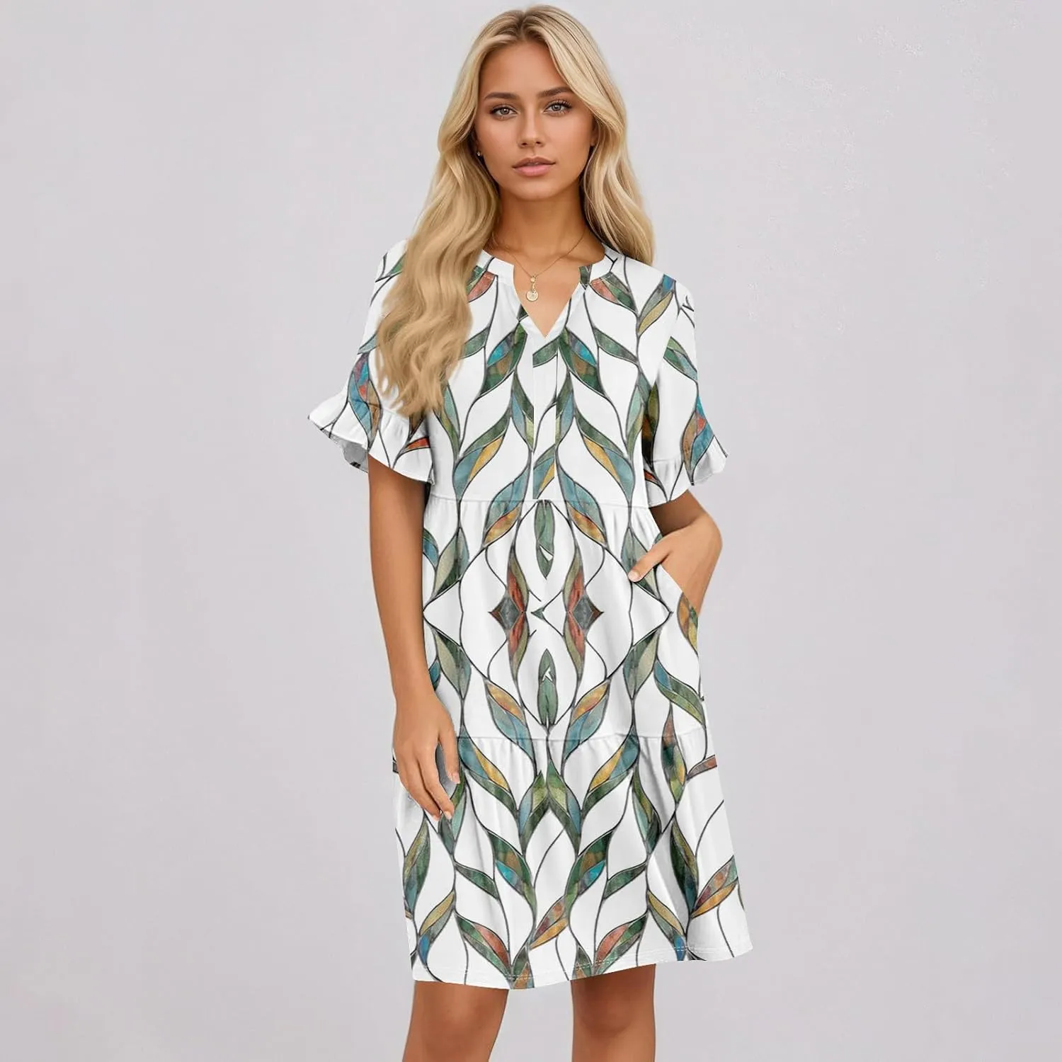Casual Dresses for Women, Flowy Travel Vacation Elegant Trendy Boho Sundresses for Women