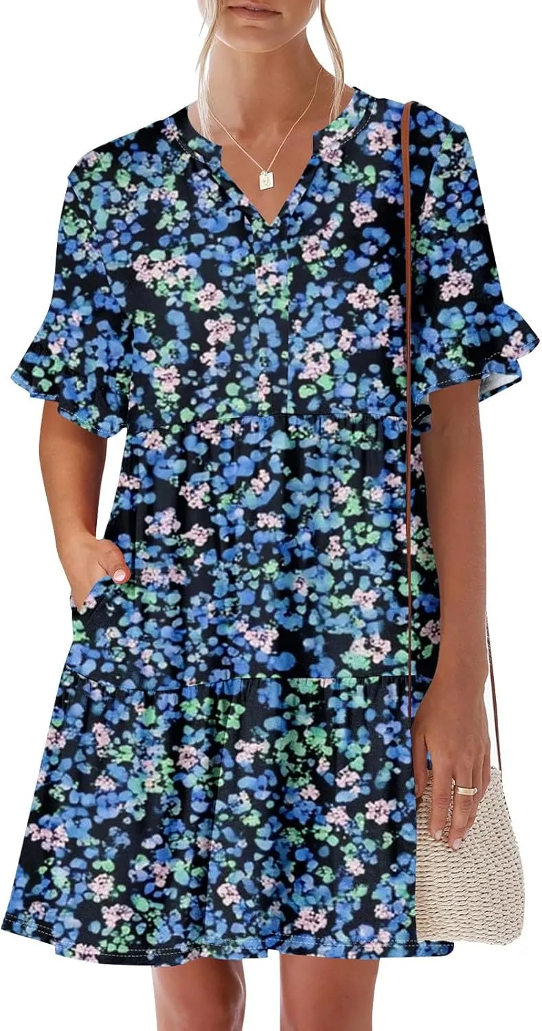 Casual Dresses for Women, Flowy Travel Vacation Elegant Trendy Boho Sundresses for Women